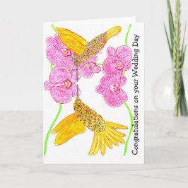 Liebevoller Hochzeitstag des Kolibris  Karte