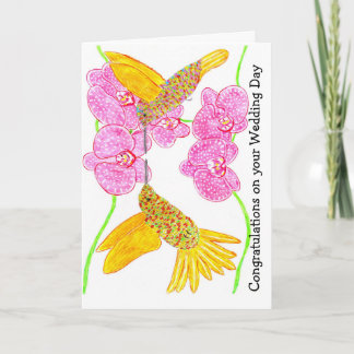 Liebevoller Hochzeitstag des Kolibris Karte