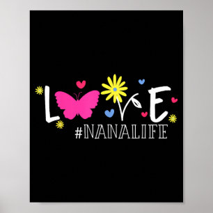 Liebevoller Nanalife-Schmetterlings-Blumen-Inspira Poster