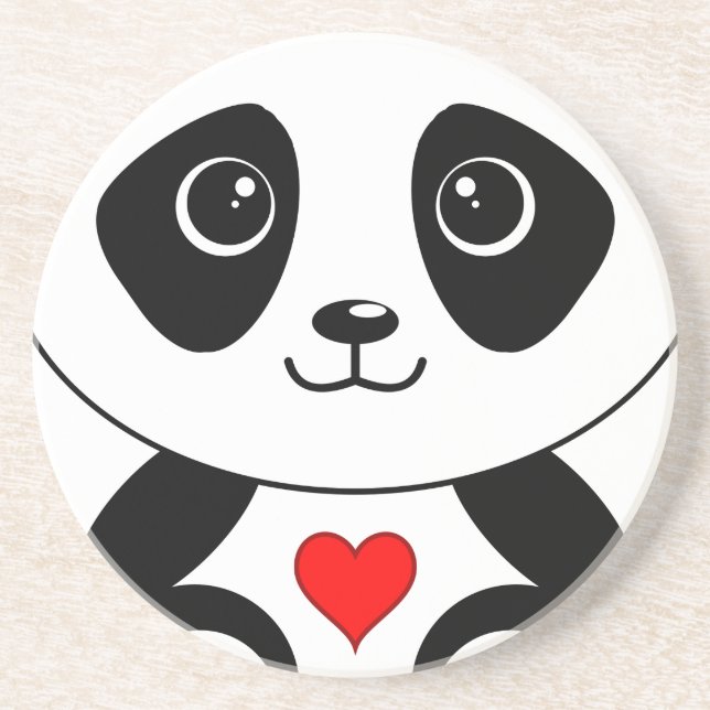 Liebevoller Panda Getränkeuntersetzer (Vorne)