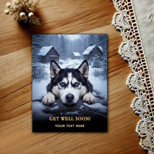 Liebevoller Sibirischer Husky Gute Besserung Postkarte