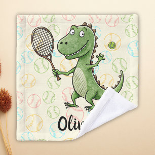 Liebevoller T-Rex-Tennisspieler Personalisiert Waschlappen