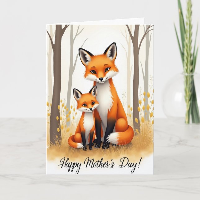 Liebevoller Vulpine Muttertagskarte Karte (Vorderseite)