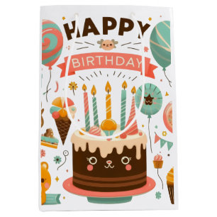 Liebevolles Alles Gute zum Geburtstag Süßer Kuchen Mittlere Geschenktüte