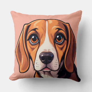 Liebevolles Beagle-Portrait 🐾💛 Gemütliches süßes Kissen