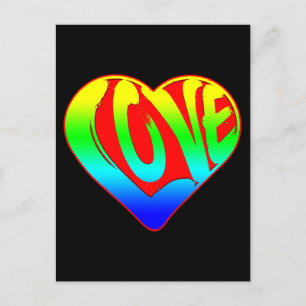 Liebevolles buntes Herz Valentinstag Postkarte