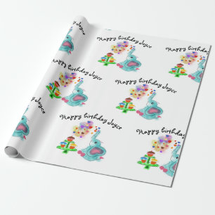 Liebevolles Elefantgeburtstags-Packpapier Geschenkpapier