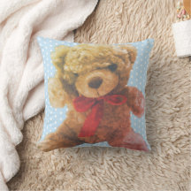Liebevolles Hellblaues Vintage-Teddybär-Kinderzimm