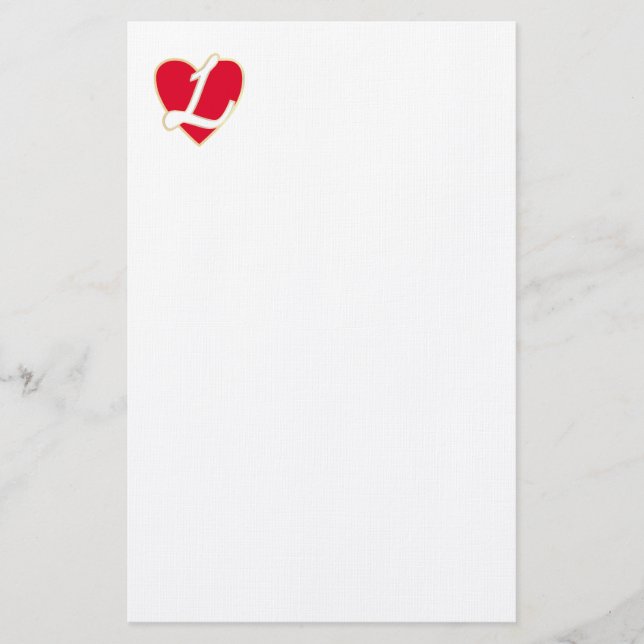 Liebevolles Herz Briefpapier (Vorderseite)
