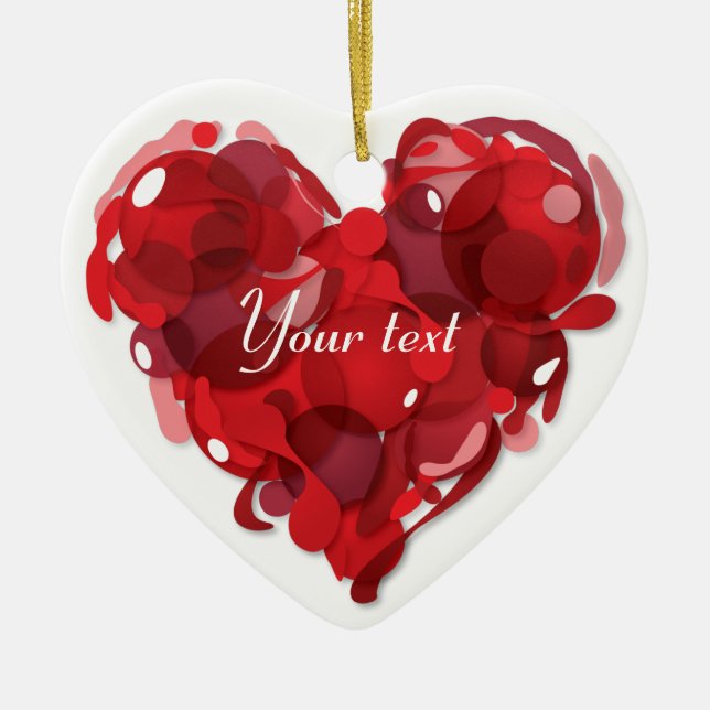 Liebevolles Herz für Valentinstag Keramik Ornament (Vorne)