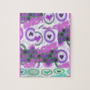 Liebevolles Herz-Motiv-Kunstwerk Puzzle