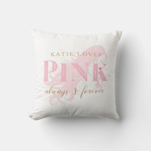 Liebevolles Rosa Forever Frau Silhouette und Name Kissen