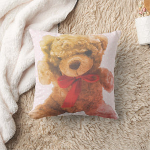 Liebevolles rosa vintage Teddybär-Kinderzimmer Kissen