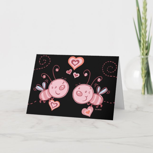 Liebewanzen! Gruß-Karte Feiertagskarte (Vorderseite)