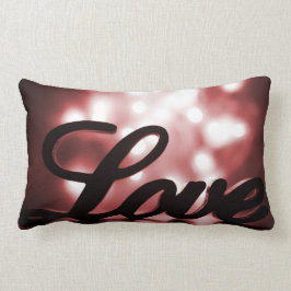 Liebezeichen mit roten Scheinlichtern hinten Lendenkissen