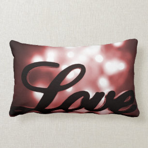 Liebezeichen mit roten Scheinlichtern hinten Lendenkissen