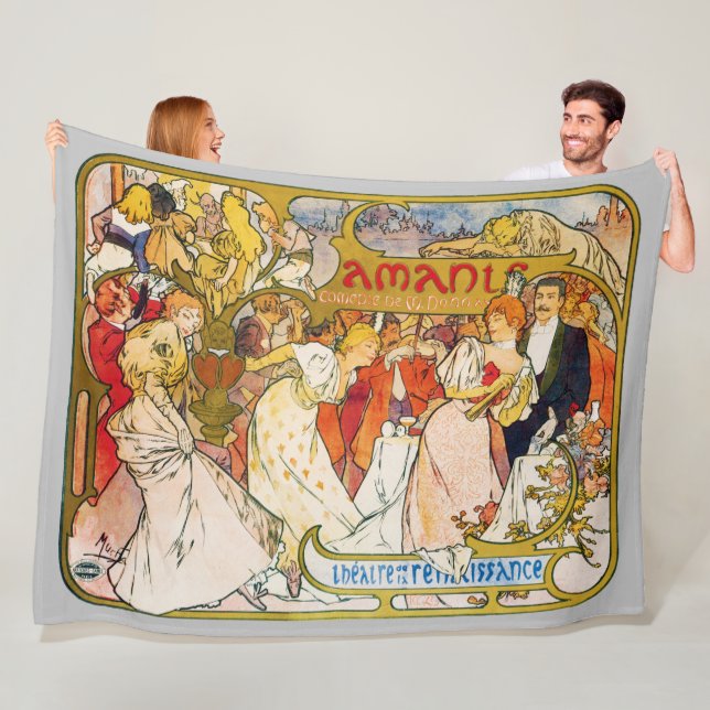 Liebhaber, Alphonse Mucha Fleecedecke (Beispiel)