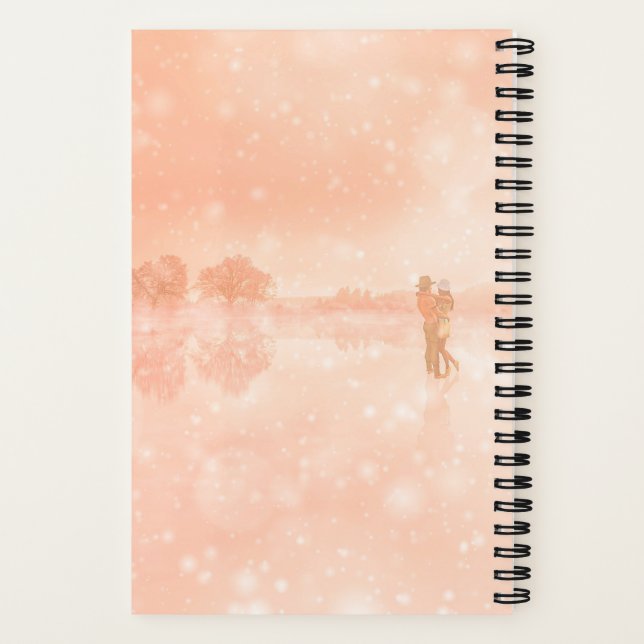 Liebhaber auf einem gefrorenen Teich Notizbuch (Rückseite)