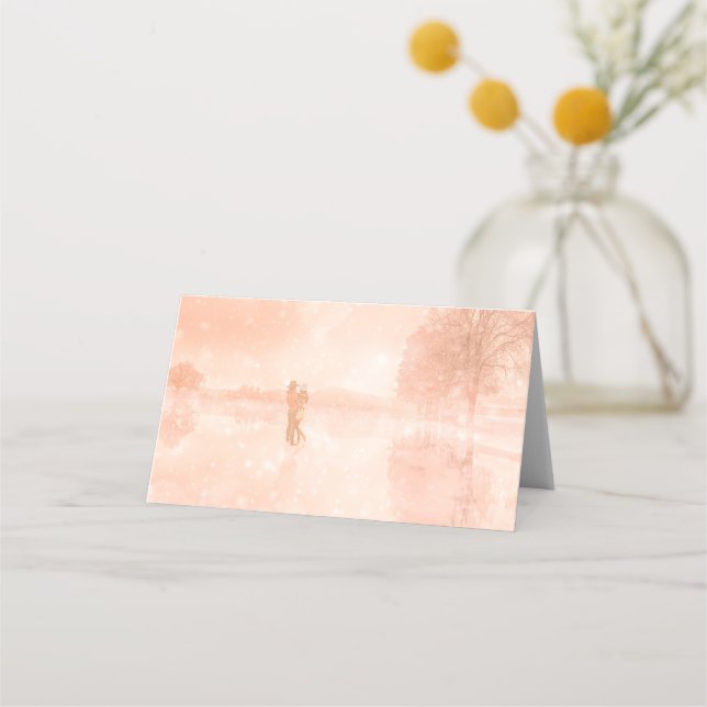 Liebhaber auf einem gefrorenen Teich Platzkarte (Vorderseite)