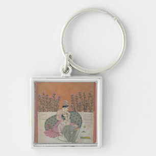 Liebhaber auf einer Terrasse, Pahari Schlüsselanhänger