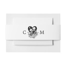 Liebhaber bis zum Tode Skelette und Rose Hochzeit Einladungsbanderole