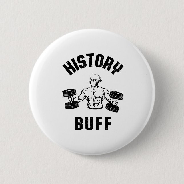 Liebhaber der Geschichte Lustig George Washington  Button (Vorderseite)