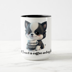 Liebhaber des Hundes: Schwarz-Weiß Tasse