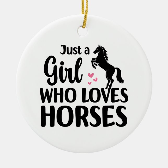 Liebhaber des sonnigen Pferdes, nur ein Mädchen, d Keramik Ornament (Vorne)
