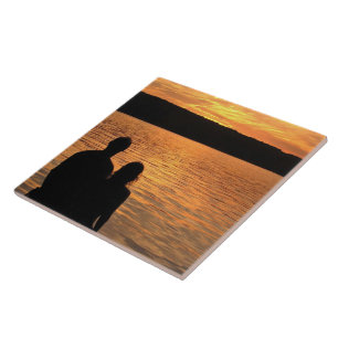 Liebhaber des Sunset Lake Fliese