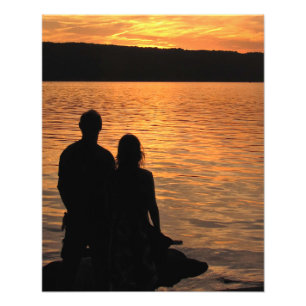 Liebhaber des Sunset Lake Foto Print