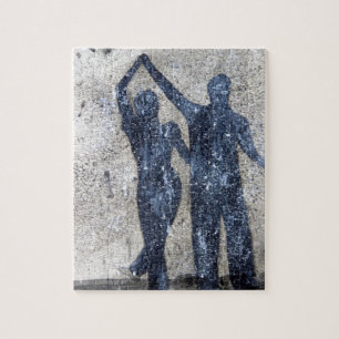 Liebhaber, die in Regen tanzen Puzzle