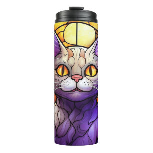 Liebhaber-Geschenk der lila Katze Thermosbecher