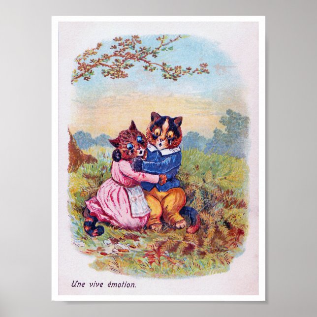 Liebhaber Katze (starke Emotion), Louis Wain Poster (Vorne)