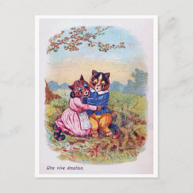 Liebhaber Katze (starke Emotion), Louis Wain Postkarte (Vorderseite)