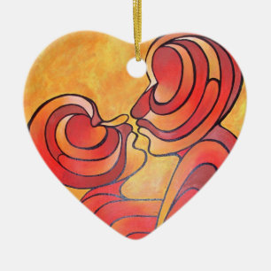 Liebhaber Kiss und ihre Körper bilden eine Liebe H Keramik Ornament