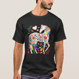 Liebhaber lustiger Pferde Florales Pferd Western C T-Shirt