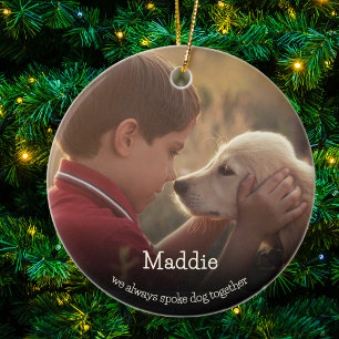 Liebhaber-Minimalistisches-Foto-Hunde-Gedenkstätte Keramik Ornament