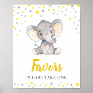 Liebhaber nehmen eine gelbe Dots Elephant Baby Dus Poster
