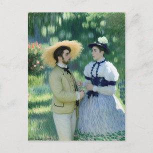 Liebhaber Treffen im Garten Vintage Malerei Postkarte