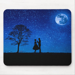Liebhaber unter Vollmond Mousepad