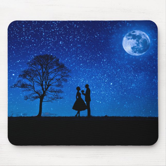 Liebhaber unter Vollmond Mousepad (Vorne)