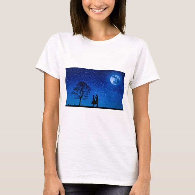 Liebhaber unter Vollmond T-Shirt (Vorderseite)