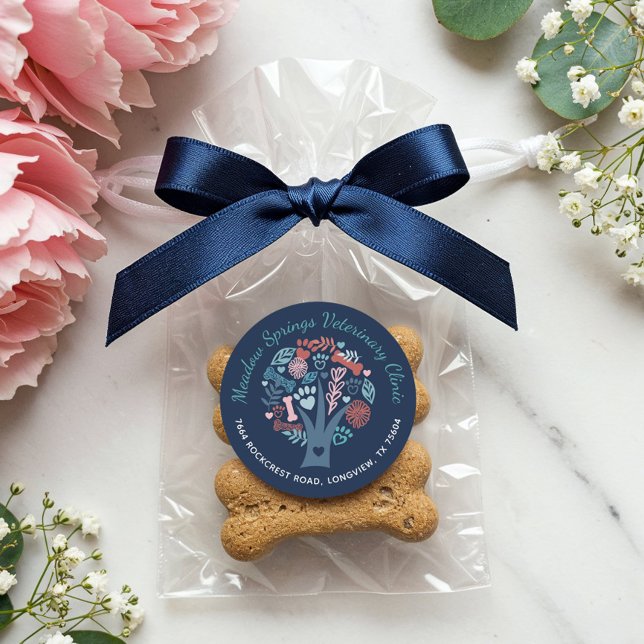 Liebhaber von Blumenzwiebeln und Blättern Runder Aufkleber (Loving Floral & Foliage Pet Paw Tree Company Classic Round Sticker)