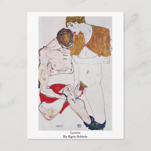 Liebhaber von Egon Schiele Postkarte (Vorderseite)