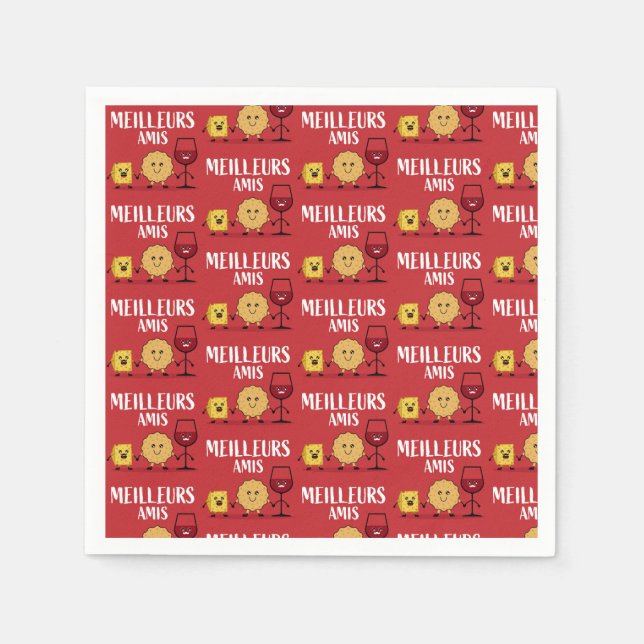 Liebhaber von französischem Käse Serviette (Vorderseite)