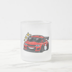 Liebhaber von Funny Cars roter Auto-Frosted-Becher Mattglastasse