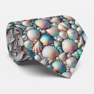 Liebhaber von Stränden Opal Irisierende Muscheln Krawatte