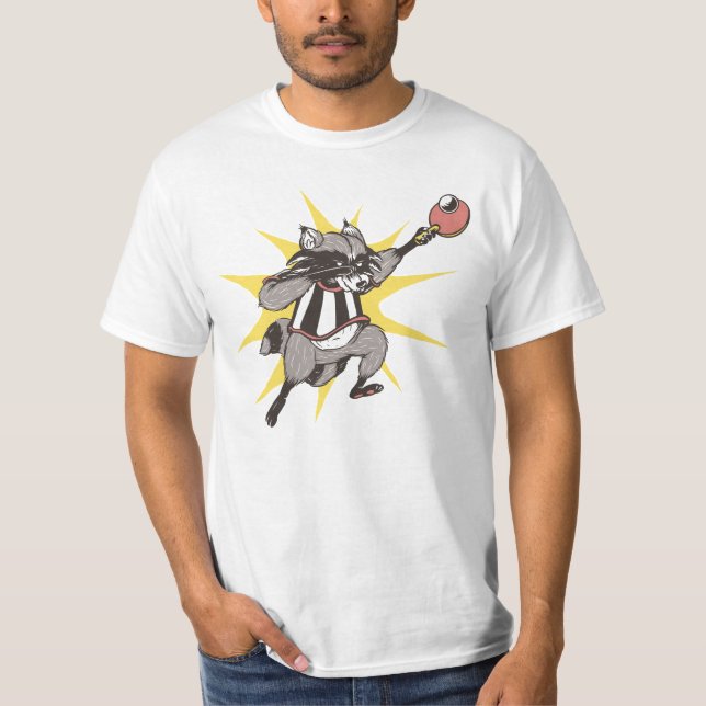 Liebhaber von Tischtennis-Raccoon T-Shirt (Vorderseite)