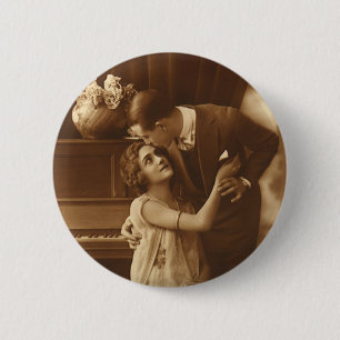 Liebhaber von Vintage, lieben romantische Musik Button