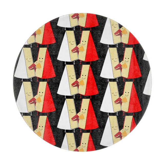 Liebhaber von Wein und Käse Schneidebrett (Vorderseite)